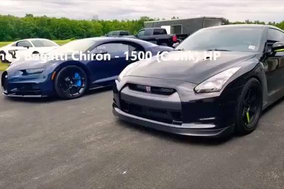 日产GT-R VS 布加迪chiron 速度比拼谁更胜一筹?