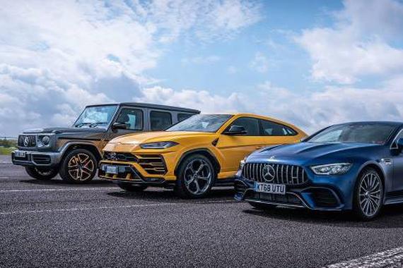 直线大对决！兰博基尼 Urus vs 奔驰G63 vs 奔驰AMG GT