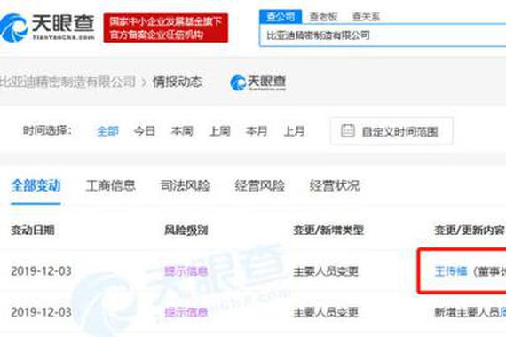 王传福卸任比亚迪精密制造有限公司董事长