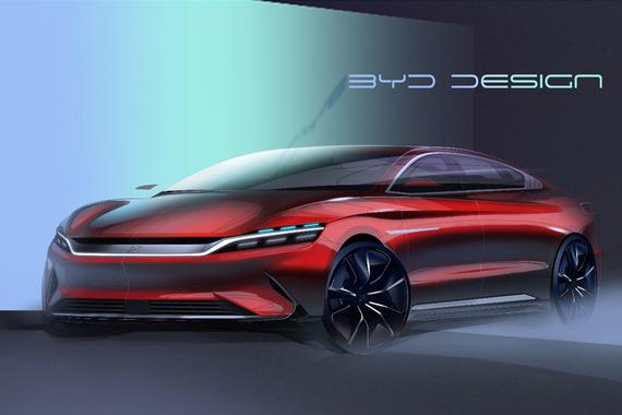 比亚迪汉外观效果图曝光 体现东方“龙”元素