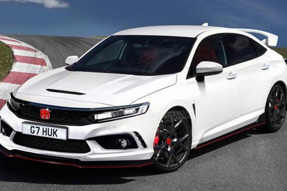 本田新思域Type R渲染图，前脸造型更精致，搭2.0T混动