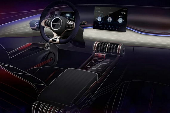 比亚迪元PLUS内饰效果图 采用大量线条勾勒