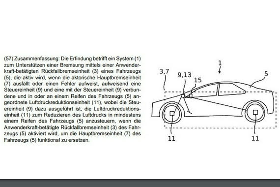 奔驰制动系统专利曝光 紧急情况下给轮胎放气帮助减速