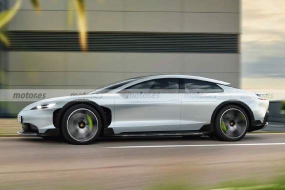 保时捷旗舰电动车效果图曝光 高离地间隙时尚轿车设计