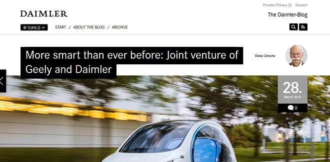 蔡澈署名文章：More smart than ever before： Joint venture of Geely and Daimler