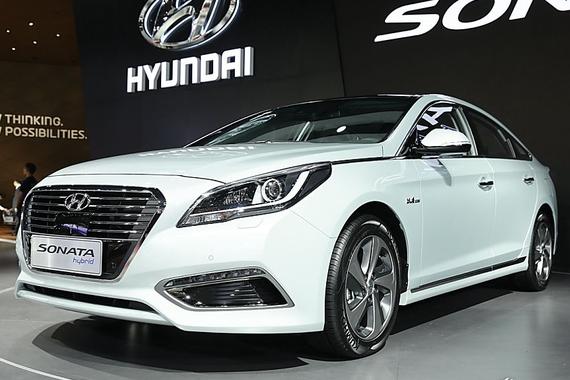 2015广州车展实拍索纳塔九混动版