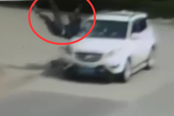 视频：习武小伙被撞飞！汽车受损人无恙