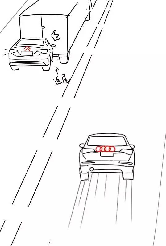 奥迪撞不起,大货车瞬间就改撞雪铁龙?!