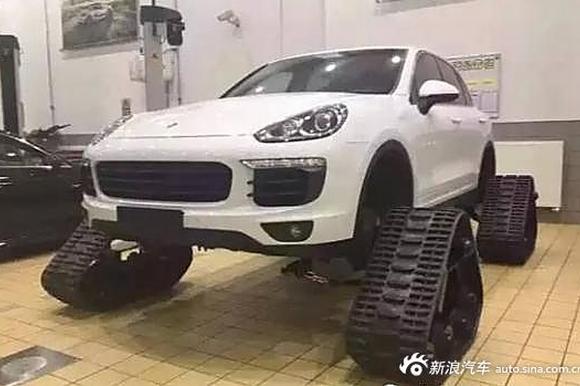 保时捷卡宴改装后竟然可以畅行雪地