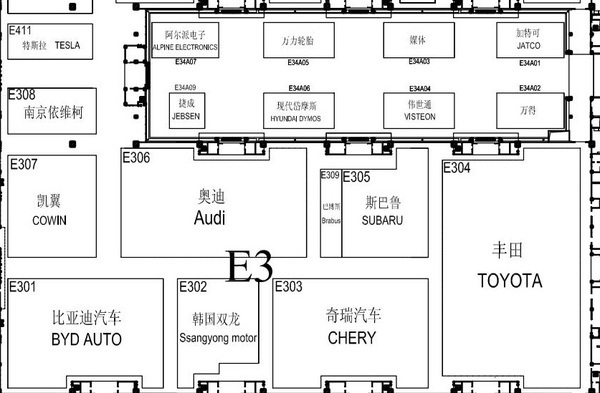 近1200台展车!2016北京车展展位图公布