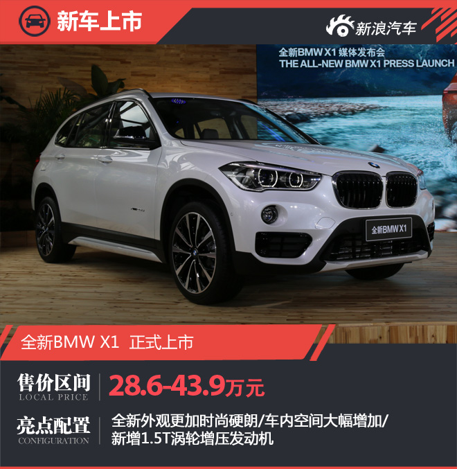 华晨宝马全新BMW X1上市 售28.6-43.9万元