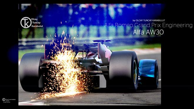 科幻片么?阿尔法·罗密欧F1赛车假想图