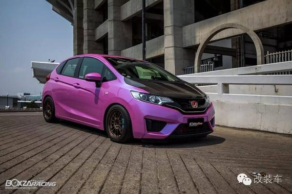 开飞度要有风骚的心 粉色GK5改装案例