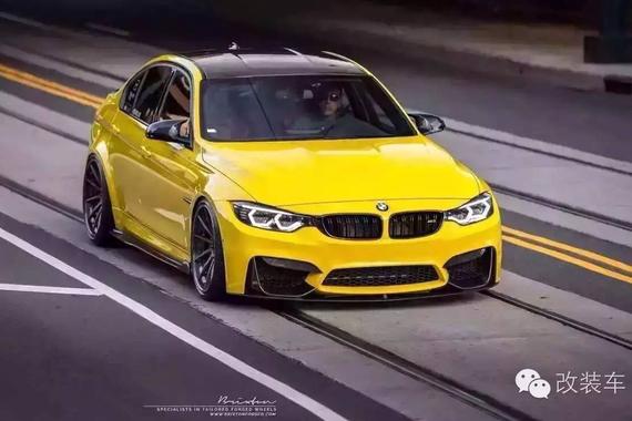 爱上这么黄的宝马M3 内心一定很暴力！