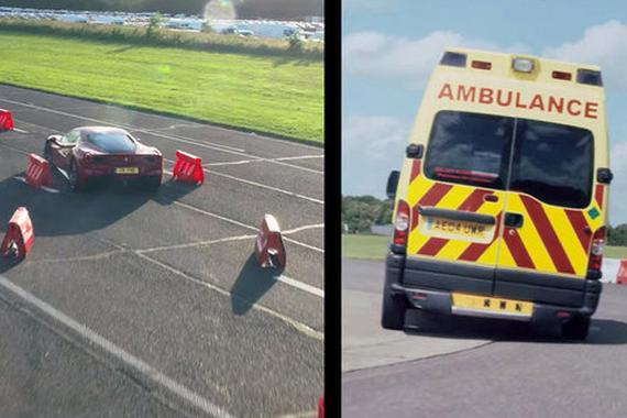 开救护车的维特尔飙过了法拉利488 GTB！
