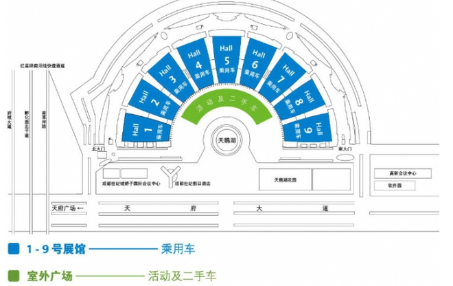 成都车展展位分布图