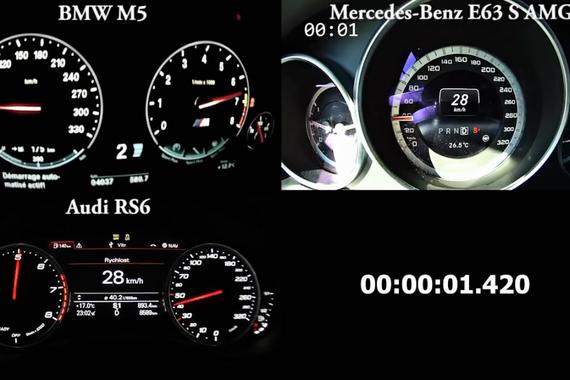 视频：奥迪RS6 vs 宝马M5 vs 奔驰E63 AMG