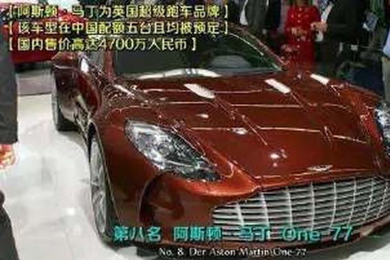 世界最贵跑车排行 第一名估计你没听过