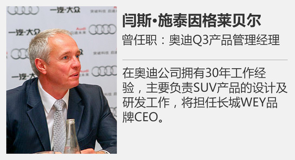 长城挖奥迪高管任新品牌CEO 造高端SUV