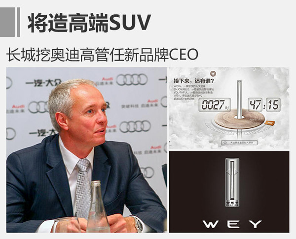 长城挖奥迪高管任新品牌CEO 造高端SUV
