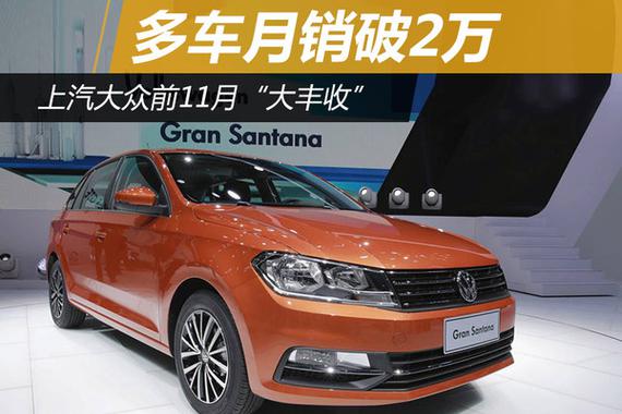 上汽大众前11月“大丰收” 多车月销破2万