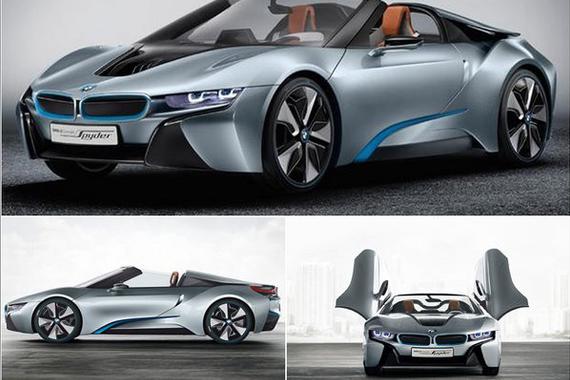 宝马电动超跑i8增敞篷版 采用鸥翼门设计