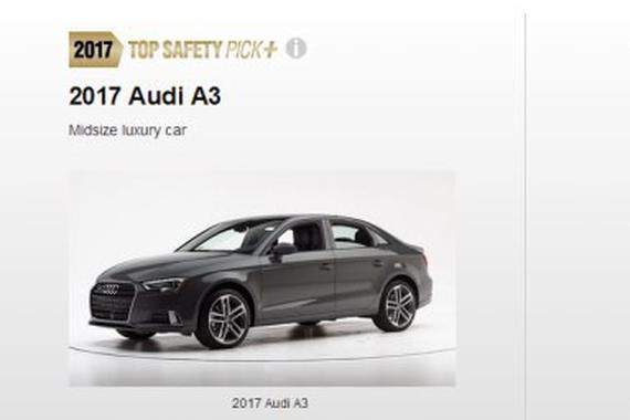 IIHS新成绩：新款奥迪A3获“优+”评价
