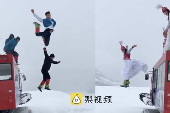 视频：跳水算什么！去跳雪放飞自我吧