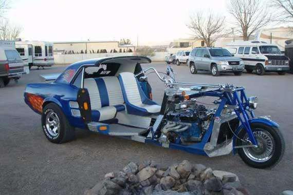 一时兴起, 车主把80万野马跑车改成三轮车