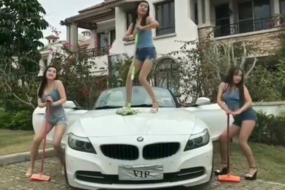 视频：美女舞姿虽好 我却心疼宝马汽车！