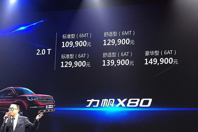 力帆X80正式上市 售价10.99-14.99万元