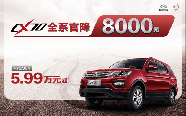 长安CX70官降最高1万 售5.99万-7.69万元