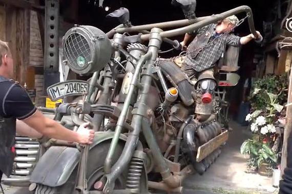 Crazy！1000匹马力摩托车，爆改坦克引擎