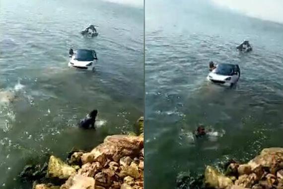 女司机忘拉手刹冲进洱海 事发地将加固护栏