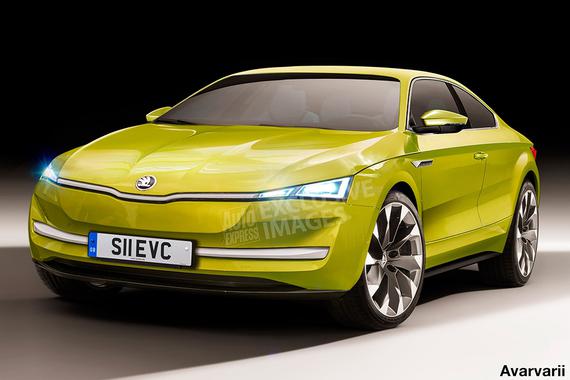斯柯达纯电动跑车假想图 未来感十足！