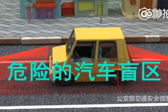 视频：汽车盲区有多大？司机可要当心啊