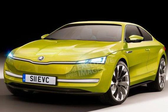 斯柯达纯电动跑车假想图 VISION E风格