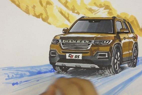 视频：4分钟手绘解读长安CS95 这样的车评好玩么