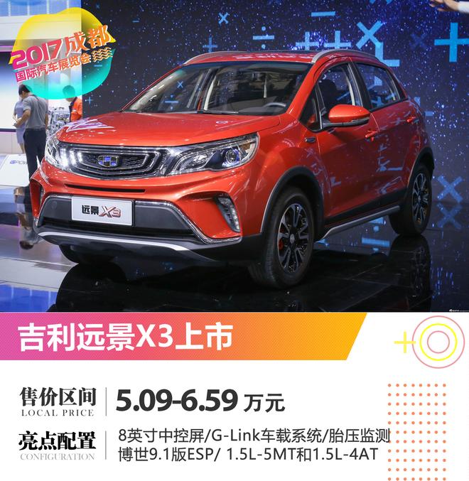 2017成都车展:吉利远景X3正式上市