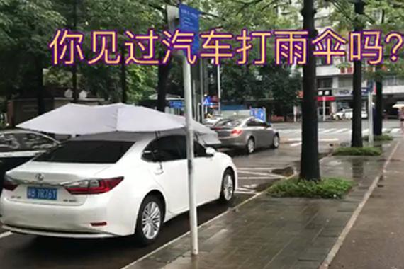 视频：在路上你见过汽车打雨伞吗？