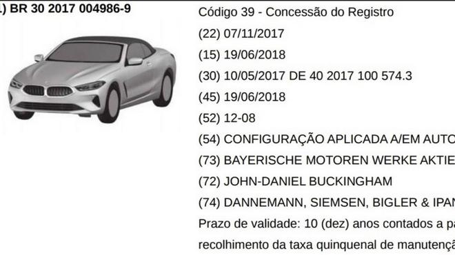 宝马全新8系四门版/敞篷版专利图曝光