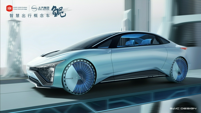 上汽无人驾驶新能源概念车“鲲”亮相迪拜世博会