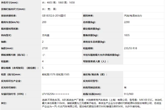 一汽-大众探岳GTE下线 综合油耗2L/或6月上市