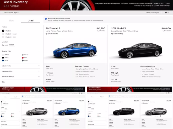 特斯拉高价销售大批二手Model 3车型