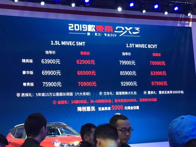 2019上海车展：新款东南DX3正式上市