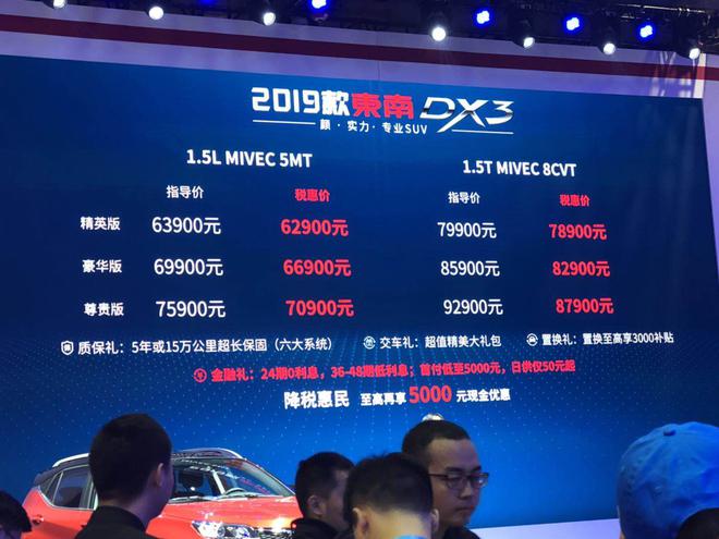 2019上海车展:新款东南DX3正式上市