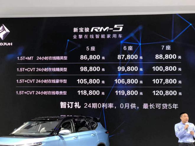 新宝骏RM-5正式上市 售价8.68-12.08万元
