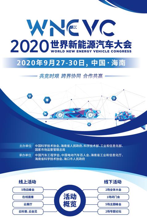 2020世界新能源汽车大会9月27-30日海口举办
