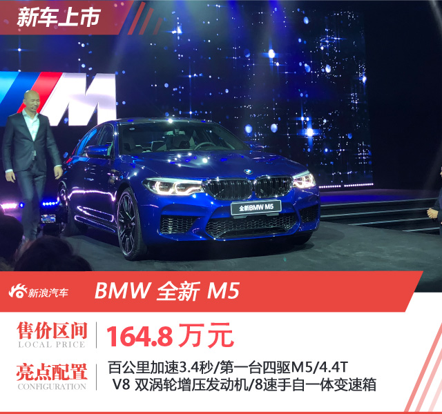 售价164.8万 宝马全新一代M5正式上市