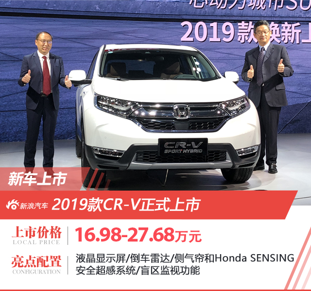 2019款CR-V上市 售价16.98-27.68万元